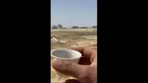 تعارف قهوه یک فلسطینی به موشک ایران قبل از اصابت